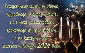 Sylwester, Nowy Rok, New Year 1261 Kieliszki Szampana, Zegar, Zyczenia, Rok 2024, Przyjemnego szumu w glowie ...