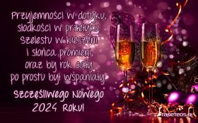 Sylwester, Nowy Rok, New Year 1264 Kieliszki Szampana, Bombki, Zyczenia na Nowy 2024 Rok, Przyjemnosci w dotyku ...
