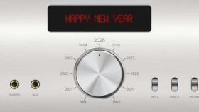 Sylwester, Nowy Rok, New Year 1277 Happy New 2025 Year, Pokretlo, Wyswietlacz