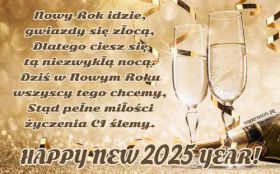 Sylwester, Nowy Rok, New Year 1321 Kieliszki Szampana, Zyczenia Noworoczne 2025, Nowy Rok Idzie ...