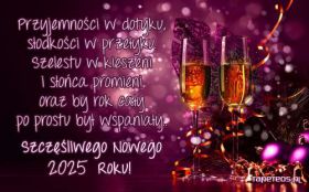 Sylwester, Nowy Rok, New Year 1330 Kieliszki Szampana, Bombki, Zyczenia na Nowy 2025 Rok, Przyjemnosci w dotyku ...