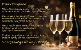 Sylwester, Nowy Rok, New Year 1332 Szampan, Kieliszki, Zyczenia Noworoczne, Niech Nadchodzacy 2025 Rok ...