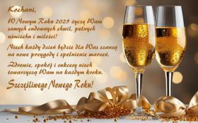 Sylwester, Nowy Rok, New Year 1334 Kieliszki Szampana, Zyczenia na Nowy 2025 Rok, Kochani, W Nowym Roku ...