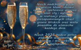 Sylwester, Nowy Rok, New Year 1337 Kieliszki  Szampana, Zyczenia na Nowy 2025 Rok, Niech nadchodzacy ...