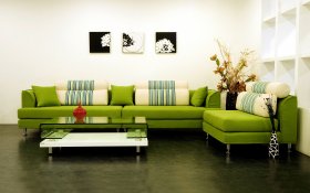 Wnetrze, Interior Design 416 Salon, Zielony Naroznik, Stolik kawowy, Obrazy