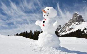 Zima, Winter 229 Snieg, Balwan, Gory, Drzewa