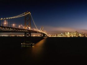 Evening Crossing, Bay Bridge, San Francisco, California