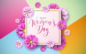 Dzien Kobiet 138 Happy Womens Day, Pink Flowers