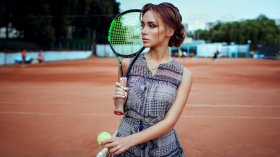 Tenis 302 Kobieta, Rakieta, Pilka