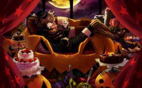 Halloween 1920x1200 108 Anime, Dziewczyna, Slodycze