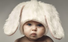 Dzieci, Dziecko 100 Czapka z uszami zajaca