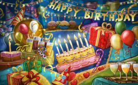 Urodziny, Happy Birthday 051 Tort, Babeczki, Prezenty, Balony, Dekoracje