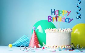 Urodziny, Happy Birthday 069 Balony, Dekoracje, Czapeczka, Tort