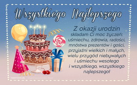 Urodziny, Happy Birthday 117 Tort, Kartka Urodzinowa, Zyczenia Urodzinowe, Z okazji urodzin skladam Ci moc zyczen...