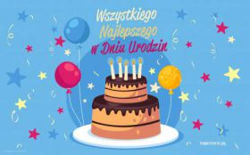 Urodziny, Happy Birthday 118 Tort, Balony, Kartka Urodzinowa, Zyczenia Urodzinowe, Wszystkiego Najlepszego w Dniu Urodzin