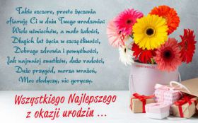 Urodziny, Happy Birthday 119 Kwiaty, Gerbery, Zyczenia Urodzinowe, Takie to szczere, proste ...