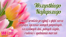 Urodziny, Happy Birthday 121 Tulipany, Zyczenia Urodzinowe, Z okazji urodzin przyjmij z glebi serca ...