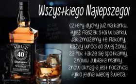 Urodziny, Happy Birthday 125 Whisky, 40 Urodziny, Zyczenia Urodzinowe, Cztery dychy juz na karku ...