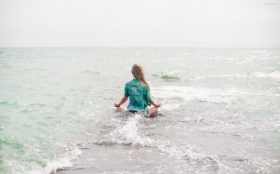 Joga, Yoga 013 Kobieta, Morze