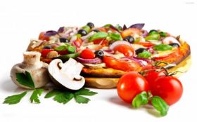 Pizza 025 Fast Food, Pieczarki, Pomidory