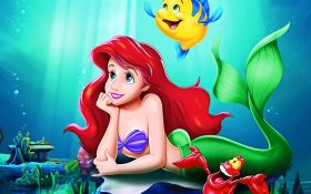 Mala Syrenka - The Little Mermaid 008 Ariel i Flounder