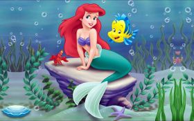 Mala Syrenka - The Little Mermaid 011 Ariel i Flounder